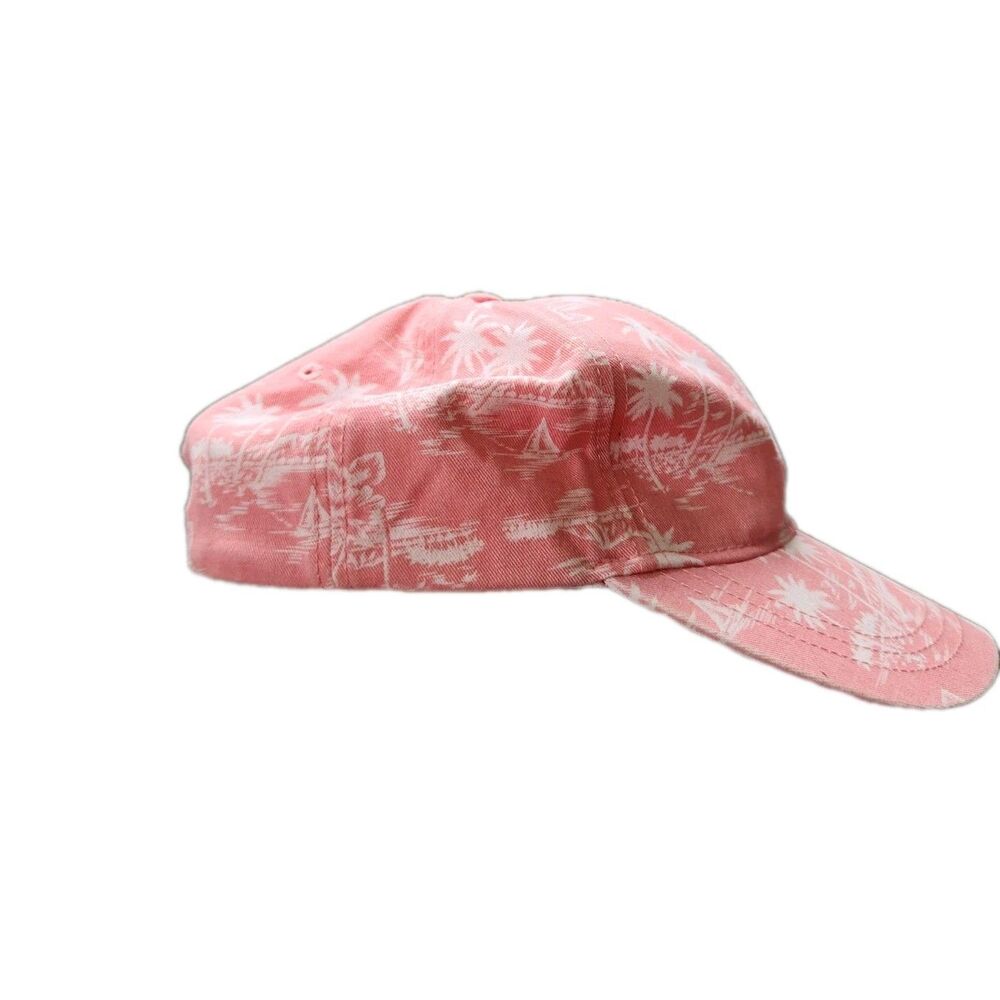 Hollister Pink Tropical Palm Tree Snapback Hat One Size Baseball Cap GUC - Picture 2 of 7